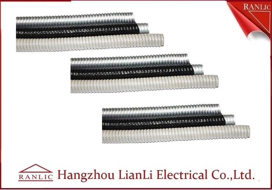 الصين رمادي / أسود الصلب المجلفن قناة كهربائية مرنة مع PVC المغلفة المزود