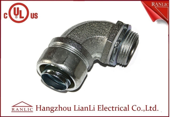 الصين 1/2 &quot;قائمة UL السائل ضيق الحديد طيع الصلب قفل معزول موصل مرن المجلفن 90 درجة المزود